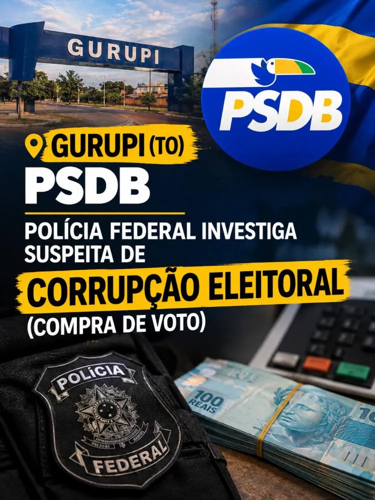 PF prende três em flagrante por suspeita de compra de votos em Gurupi; caso envolve candidato a deputado estadual do PSDB